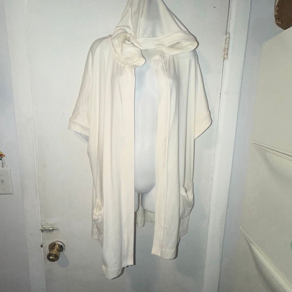KOOLABURRA BY UGG Egret Cloud Jersey Short Sleeve Cardigan-1X - Picture 2 of 10